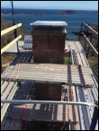 Brookline Chimney masonry repair and scaffolding